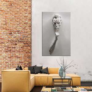 Elegante Escultura Masculina en Vidrio para Pared: Decoración Moderna en Lienzo Impreso, Lienzo Enrollado - Product Image 1