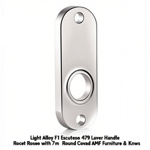 ลูกบิดเฟอร์นิเจอร์ AMF รูปวงรีกลม หนา 7 มม. พร้อมหัวจับแบบก้านโยก รุ่น Light Alloy F1 Escutcheon 479 - Product Image 3