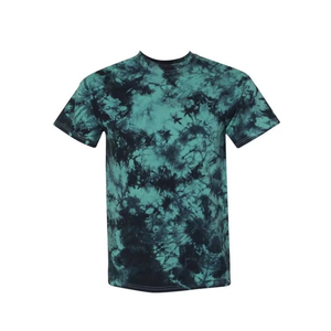 Camiseta de Manga Corta Tie Dye para Hombre, Cuello Redondo, Corte Regular, 100% Algodón Tejido, Estilo Casual, Patrón Azul Morado - Product Image 6