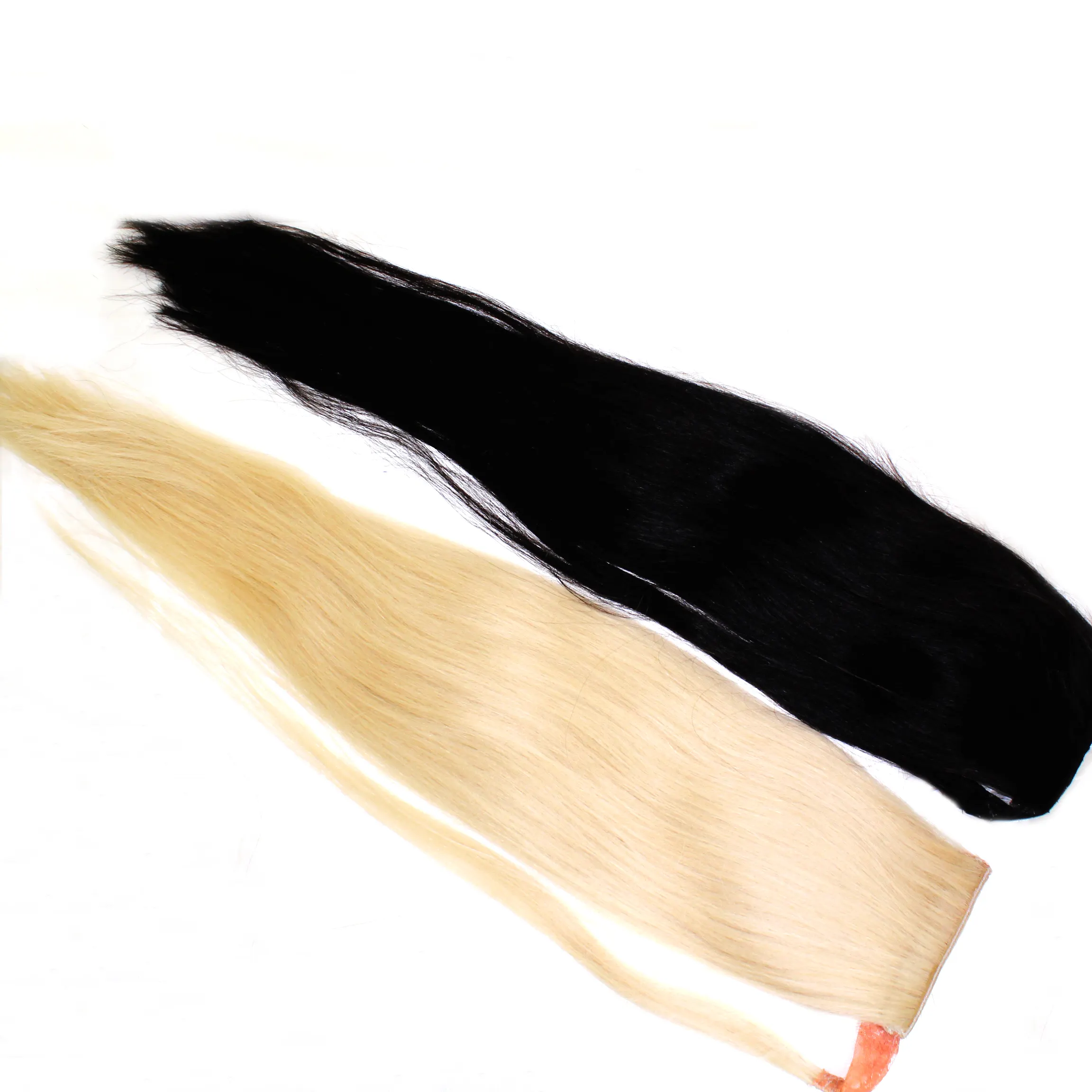 ベストグレードのポニーテールヘアハンドタイド100% 人毛、100% 人毛ポニーテールヘアエクステンション二重描画ナチュラル