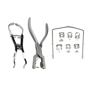 Ensemble de pinces à diaphragme dentaire ergonomiques réutilisables en acier inoxydable pour procédures endodontiques, utilisation manuelle - Product Image 1