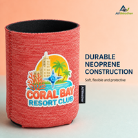 Manchon isotherme pliable en néoprène de 12 oz pour canettes, avec logo personnalisé, motif hôtel de villégiature tropicale, pour bière et soda