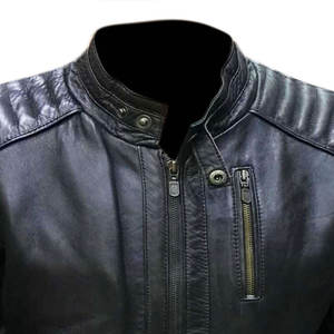 Écussons de broderie personnalisés pour hommes Bomber imperméable en cuir de haute qualité Veste en cuir véritable de rue classique - Product Image 2