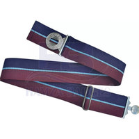 Ceinture d'uniforme réglable en polyester, coton et nylon, robuste, personnalisée, motif rayé élégant, tissu de qualité supérieure, boucle antidérapante