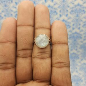 Rainbow Moonstone 925 Sterling Silver Designer <b>Ring</b> Triple Band Bohemian Artisan <b>Craft</b> Natural Stone Oval Cut for Wedding - Product Image 1