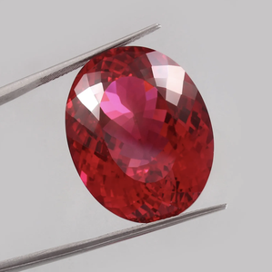 Sangue di piccione sintetico rubino coltivato in laboratorio 18x14mm gemma sfuso impeccabile Burma rubino con taglio ovale color acquamarina - Product Image 1