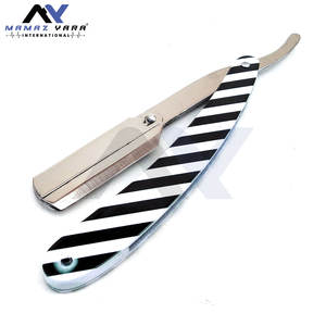 Navaja de Afeitar Profesional Negra y Blanca con Bloqueo Oscilante para Barbería, Clásica, para Barba, Salón, OEM - Product Image 2