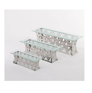 ที่วางเค้กทำจากแก้วสแตนเลสเกรดอาหารสะอาดง่ายสำหรับเสิร์ฟในบ้านร้านอาหารโรงแรมงานปาร์ตี้ - Product Image 1