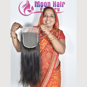 Cabello Humano Indio 100% Natural de la Mejor Calidad, Aspecto Natural, Suave, Cierre Liso para Mujeres, para Salón, Fiestas o Uso Diario - Product Image 3