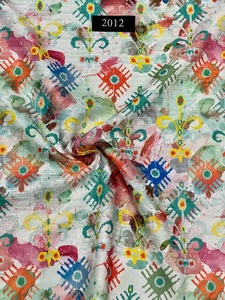 Wholesale Polyester DIY Digital Print Fabrics with Embroidery Style for Muslim Women's Wedding Garments Dresses and Bags - Product Image 5