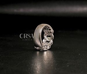 Bague chaîne en diamant de luxe personnalisée de qualité supérieure en argent sterling Moissanite pour hommes et femmes disponible au prix d'exportation - Product Image 4
