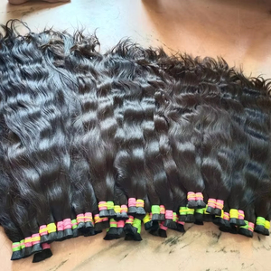 Extensiones de cabello humano recto sedoso directo de la India, paquetes crudos de doble trama de 24 pulgadas, brillo Natural sin procesar al por mayor - Product Image 1