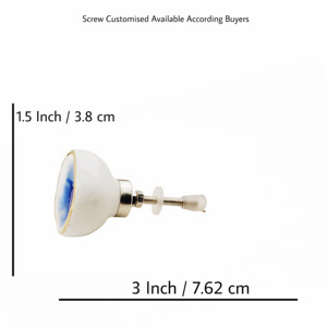 ลูกบิดเซรามิกเคลือบสีทองสีน้ำเงินแบบชนบทที่จับลิ้นชักแบบดึงสำหรับห้องครัวห้องนอนตู้เสื้อผ้า - Product Image 4