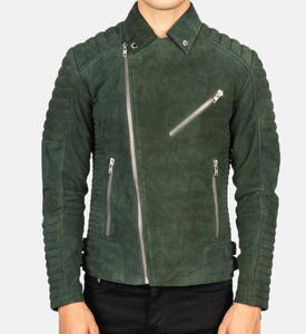Blouson de moto en cuir vert rétro personnalisé pour homme, logo OEM, patch, coupe-vent d'hiver, séchage rapide, col montant, style course automobile - Product Image 3