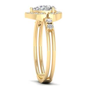 Anillo Halo de Oro Sólido de 14K con Moissanita Certificada GRA, Precio de Fábrica REYES, para Mujer, Regalo de Lujo para Bodas y Fiestas, Joyería - Product Image 3