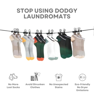 Séchoir à linge portable en acier inoxydable, pliable et suspendu, idéal pour les voyages en extérieur - Product Image 4