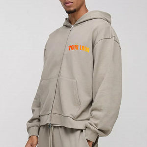 Recién llegado Sudadera con capucha con cremallera para hombre Logotipo impreso DTG personalizado 100% Sudadera con capucha de algodón Hombre Streetwear Sudaderas con capucha de gran tamaño Hombres - Product Image 4