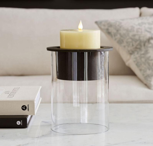 Acube Modern Round Pillar Candle Holder <b>Glass</b> and Metal Stand with <b>Glass</b> Gold Finish for Home Decoration Christmas - Product Image 3