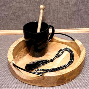 ARTISAN AURA Porte-Café Alimentaire Offre Spéciale Grand Plateau de Service Rectangulaire en Bois de Luxe avec Poignées en Métal à bas prix - Product Image 1