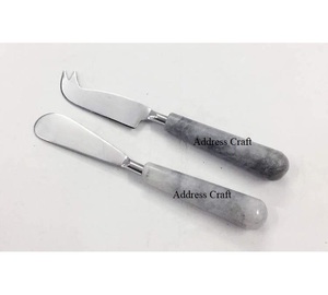 Juego de herramientas de cuchillo de queso personalizado brillante, esparcidor de elementos esenciales de cocina de fiesta de plata espacial de Navidad de acero inoxidable único - Product Image 2