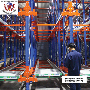Vietnam's mechanical radio shuttle vehicle rack made of green steel, with automatic pallet <b>storage</b> system and support bars - Product Image 6