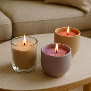 Bougie parfumée artisanale en cire de soja granulée écologique, pot en verre et céramique, décoration d'intérieur, aromathérapie, salon, anti-stress, en vrac - Product Image 1