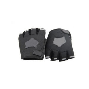 Gants de sport demi-doigts en cuir synthétique, paume antidérapante, rembourrage, sangle de poignet réglable, légers, évacuation de l'humidité, sport, gym - Product Image 6