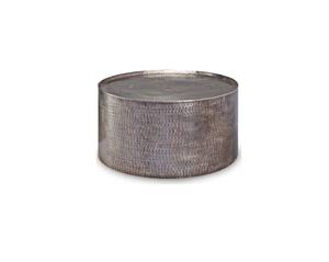 Nouvelle Table d'appoint en forme de boîte en métal couleur or Design martelé vente chaude Table à café et à thé décorative pour sol à vendre - Product Image 3