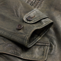 Manteau d'hiver pour homme en cuir de vachette indigo de haute qualité, vintage, teint à la main, gaufré, long, avec doublure à carreaux et boutons en corne, personnalisable