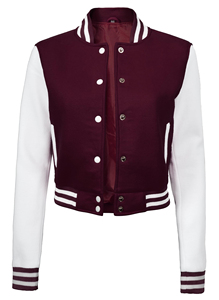 Chaqueta Universitaria Corta Personalizada para Mujer, Chaqueta Deportiva con Letras, Chaqueta Corta de Invierno con Forro Polar - Product Image 3