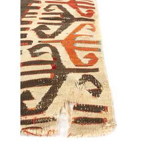 พรมขนสัตว์ทำมือขนาดใหญ่ Nayaab รูปทรงสี่เหลี่ยมผืนผ้า 9x12 ฟุต ลายเรขาคณิตสีแดงส้มคลาสสิก ทอแบบเรียบ สำหรับทางเข้าบ้าน-Paem-975 - Product Image 4