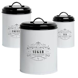 Vintage Style Metal Food <b>Storage</b> Canister With Lid Round Black Finished for <b>Kitchen</b> Ware Food <b>Storage</b> Canister - Product Image 4