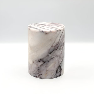 เชิงเทียนหินอ่อนโอนิกซ์สีขาวขนาดใหญ่พร้อมฝาปิดโหลเทียนหินอ่อนสีขาวเสาสำหรับเทศกาลคริสต์มาสสไตล์หรูหรา - Product Image 1