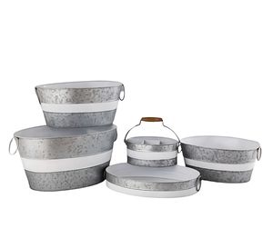 Tapa de cubo de metal galvanizado de último diseño con asas de acabado de cobre Caddy de acero para Bar Picnic Herramientas Precio de fábrica - Product Image 1