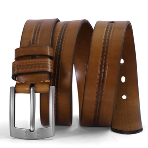 Moda Casual de alta calidad Pin hebilla ajustable Cinturón trenzado de cuero genuino para hombres cinturón tejido con lengüeta occidental hombres mujeres cinturones marrones - Product Image 3