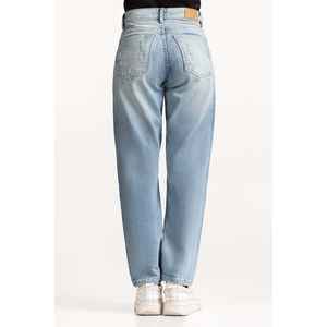 กางเกงยีนส์สตรีทแวร์วินเทจ WM-JNS-WS24-011 ผ้าเดนิมระบายอากาศ เอวสูง ไซส์ใหญ่ เอวกลาง ขาดรุ่ย ซักได้ พิมพ์ลาย สำหรับฤดูร้อน - Product Image 4