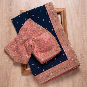 Boutique nupcial India Ropa de fiesta étnica Última exportación Royal Vichitra Seda con blusa Sari Último Sari exclusivo Nupcial étnico - Product Image 6