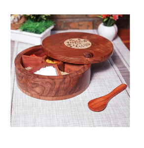 Caja de Especias de Acacia de Lujo Más Vendida, Diseño Único Personalizable para Cocina Casera, con Grabado Láser, Laminado y Hecho a Mano - Product Image 2