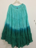 Jupe longue 25 yards en coton uni respirant avec ceinture, style tribal décontracté, pour femme, avec plumes, coupe empire, pour la danse du ventre