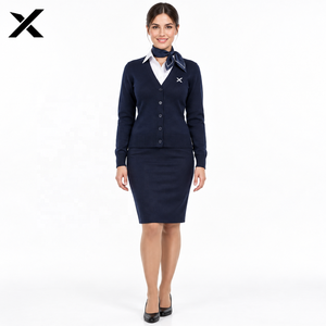 Uniformes de stewardesse sur mesure pour femmes |   Fournisseur d'uniformes pour l'équipage des compagnies aériennes |   Usine OEM/ODM pour l'aviation |   Cardigan uniforme | - Product Image 1