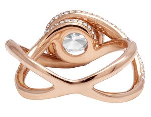 แหวนเพชรโมอิสสีโรสโกลด์สำหรับผู้หญิงแหวนเพชรโมอิส S925ชุบสีทอง - Product Image 5