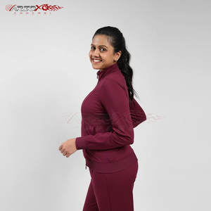 Conjunto de chándal de poliéster para mujer, conjunto de dos piezas para correr con chaqueta con cremallera y pantalones de cintura alta, chándal elegante de poliéster para mujer - Product Image 6