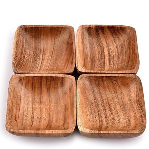 Bol en bois naturel carré à prix de gros pour la maison et la cuisine, bol à fruits moderne, durable et écologique pour servir des salades et des fruits - Product Image 2