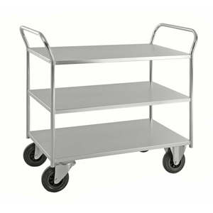 KM4169-E Electro Galvanized Four-Wheel <b>Trolley</b> Industrial Roll Container PU Wheels for Warehouse Shopping <b>Tool</b> Storage OEM - Product Image 1