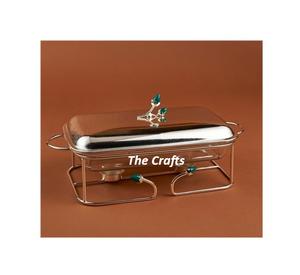 Premium Quality Stainless Steel Silver/Gold Classic Chafing Dish Customizable Size Logo Restaurant <b>Buffet</b> <b>Food</b> <b>Warmer</b> Made India - Product Image 2
