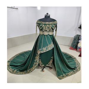 Vestidos de cristal bordados personalizados, caftán musulmán marroquí de Dubái, para novia musulmana, OEM - Product Image 3