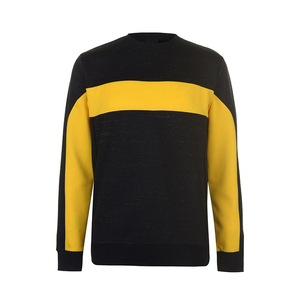 Sudadera de Cuello Redondo para Mujer, Color Negro y Amarillo, Corte Regular, Tejido de Algodón, Manga Larga, Estilo Casual para Otoño - Product Image 2