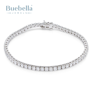 Elegante pulsera de tenis de moissanita chapada en oro de 14 quilates de Plata de Ley 925 de 3mm para hombre, regalo de joyería para él - Product Image 2