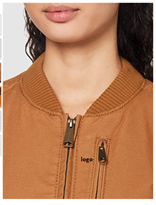 Blouson bombardier pour femmes, 98% coton Spandex, avec fermeture à glissière, Machine à laver, stock de vêtements, 2% - Product Image 4