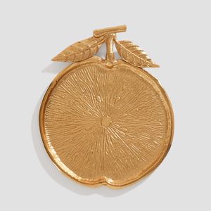 Diseño de hoja de metal Cuenco de doble compartimento Dorado - Product Image 5